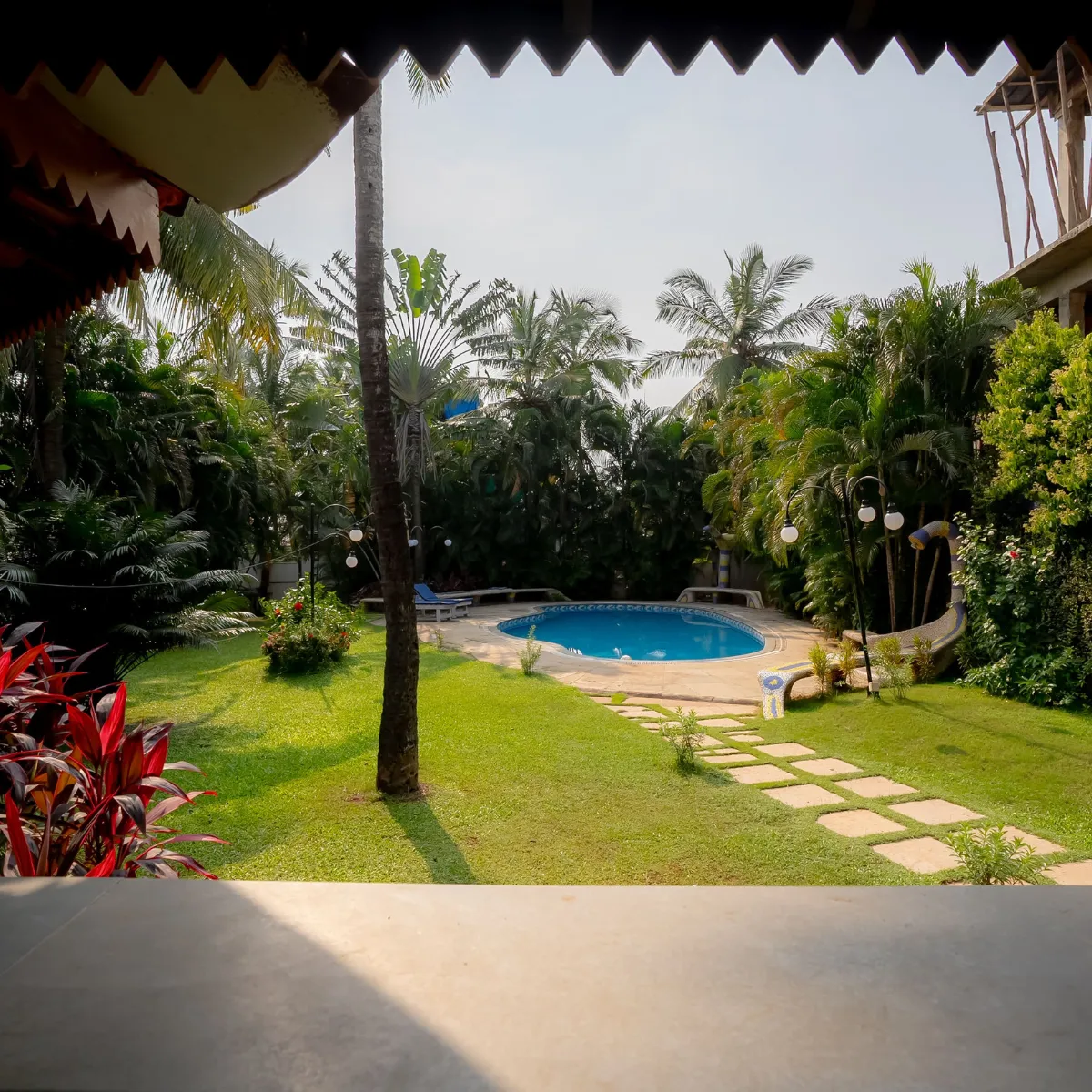 Lawn Area at The Heritage Beach Villa, Goa